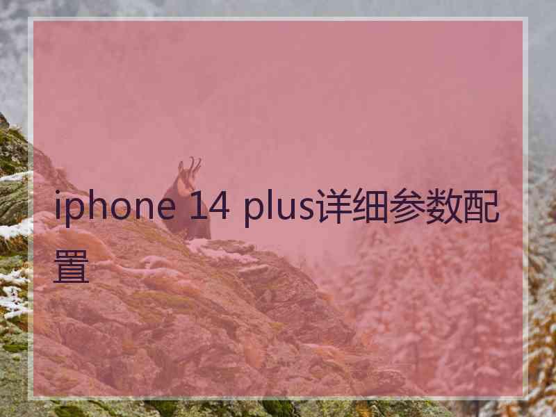 iphone 14 plus详细参数配置