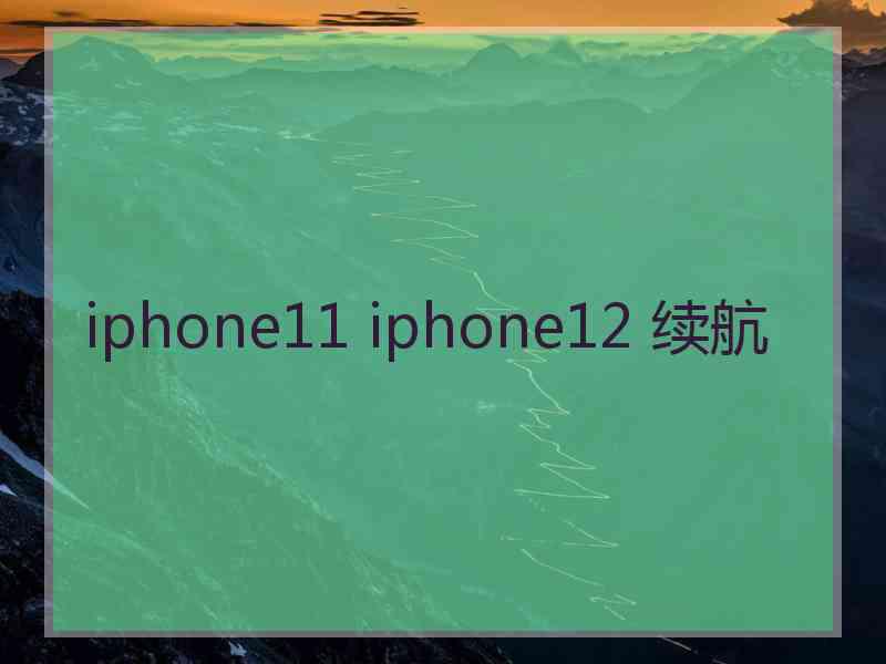 iphone11 iphone12 续航