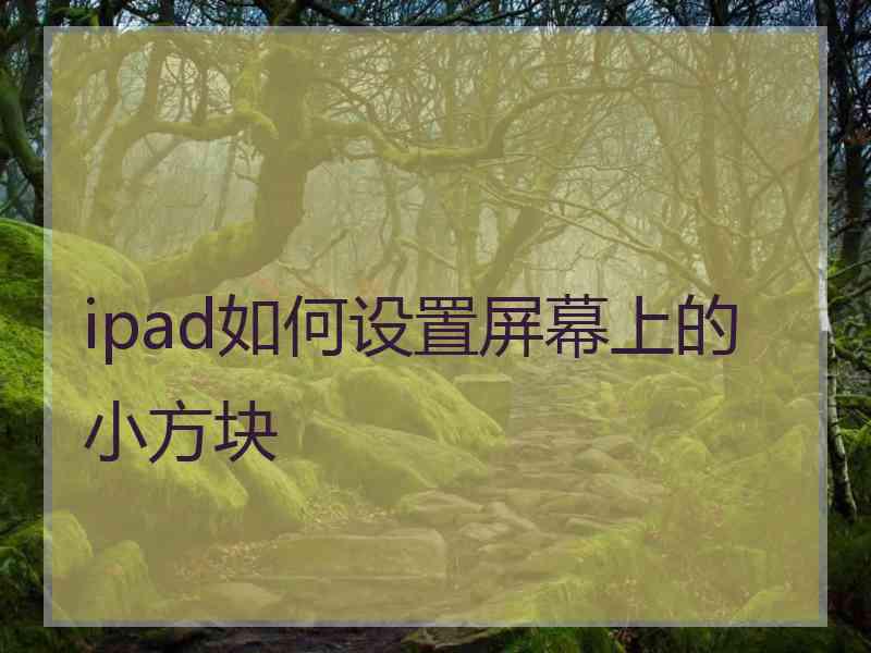 ipad如何设置屏幕上的小方块