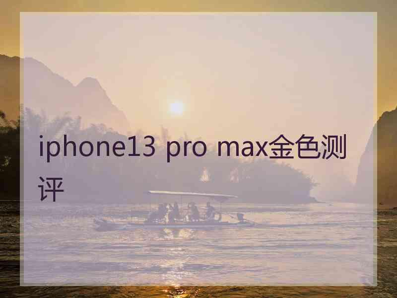 iphone13 pro max金色测评