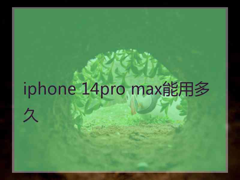 iphone 14pro max能用多久