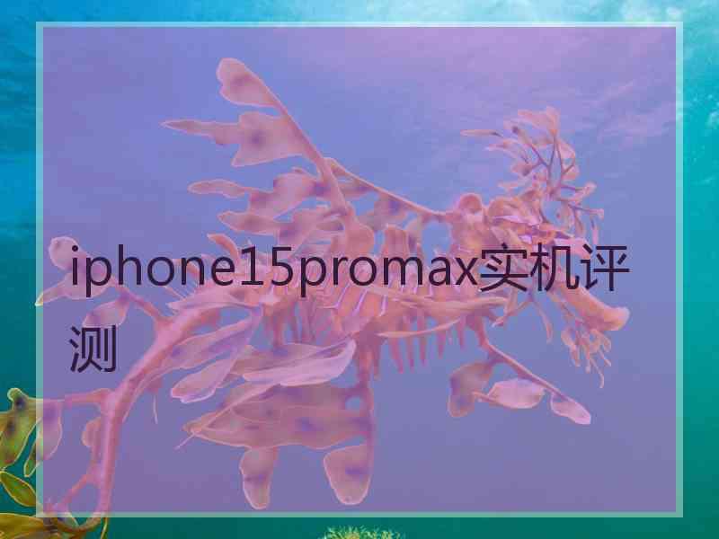 iphone15promax实机评测