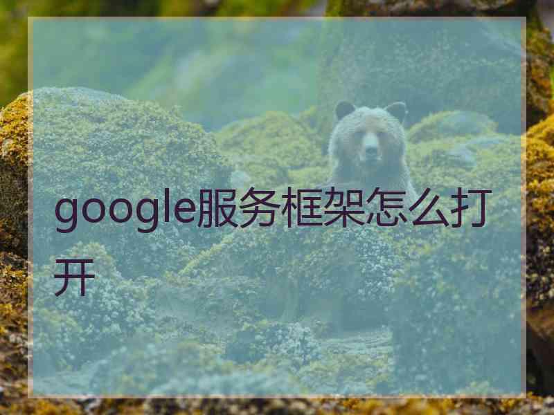 google服务框架怎么打开