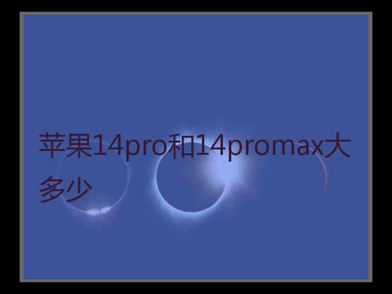 苹果14pro和14promax大多少