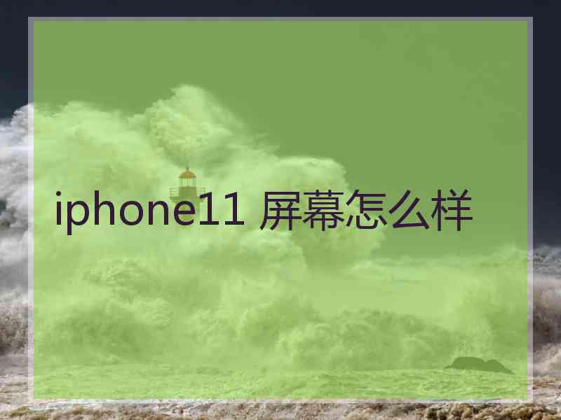 iphone11 屏幕怎么样