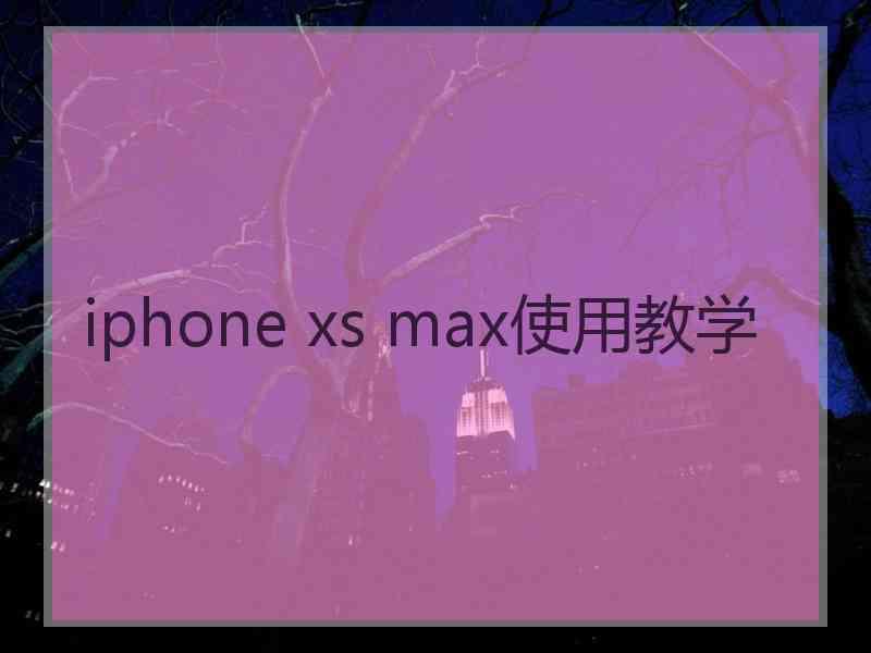 iphone xs max使用教学