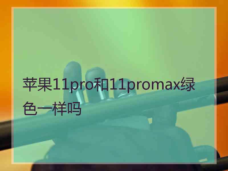 苹果11pro和11promax绿色一样吗