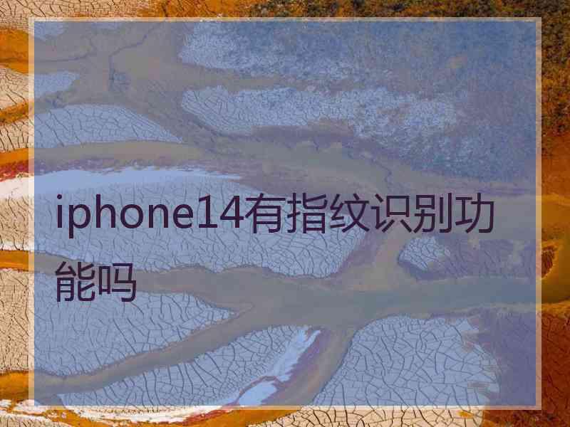 iphone14有指纹识别功能吗