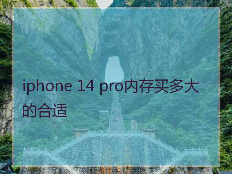 iphone 14 pro内存买多大的合适