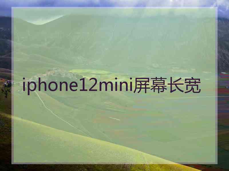 iphone12mini屏幕长宽