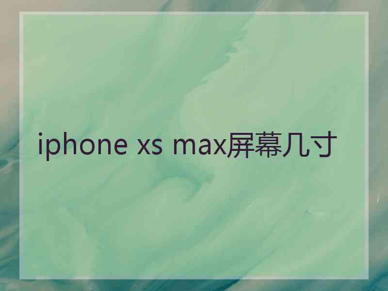 iphone xs max屏幕几寸