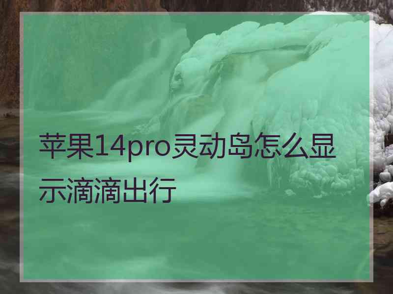 苹果14pro灵动岛怎么显示滴滴出行