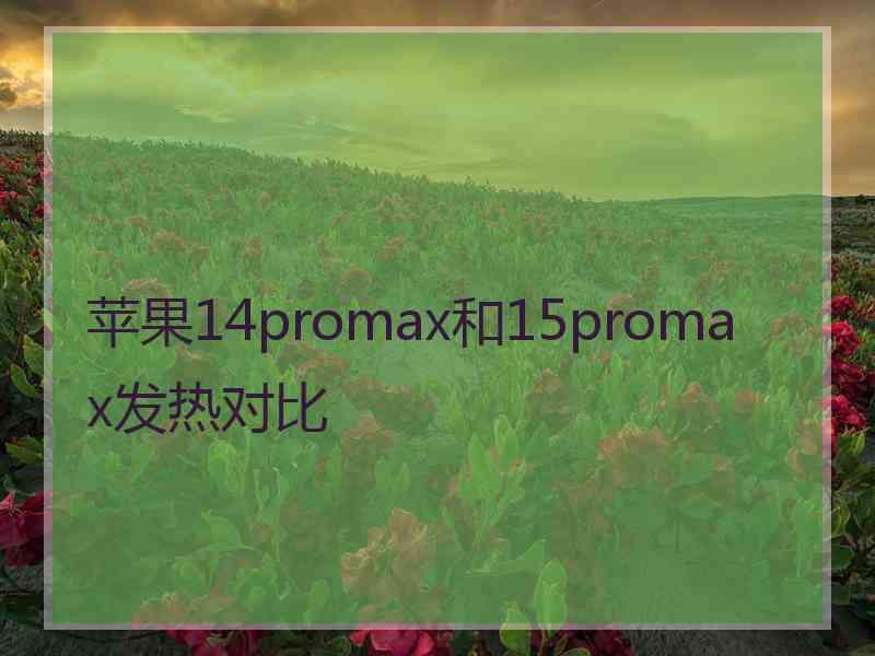 苹果14promax和15promax发热对比