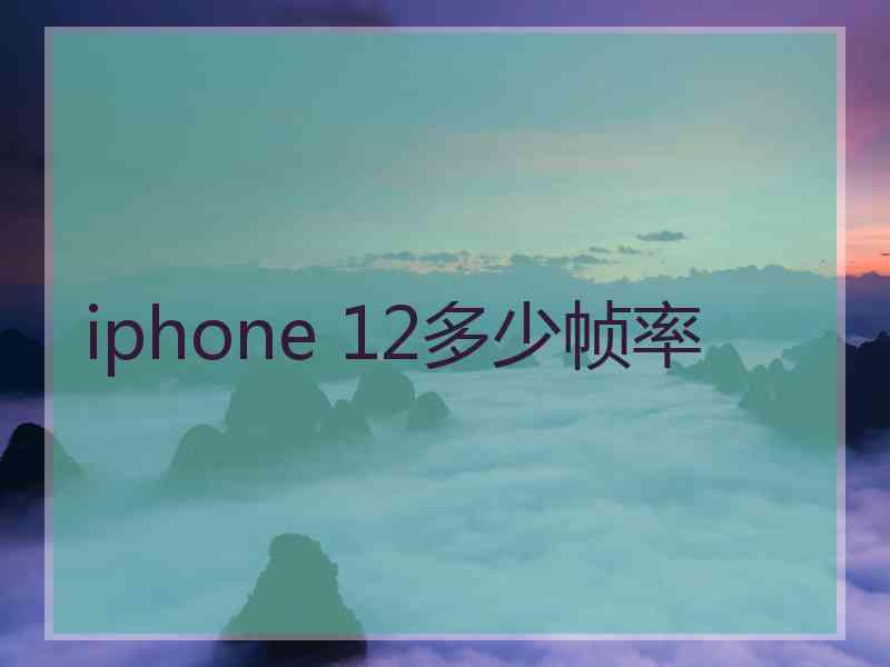 iphone 12多少帧率