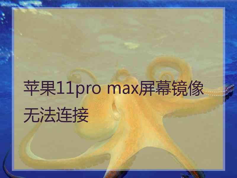 苹果11pro max屏幕镜像无法连接