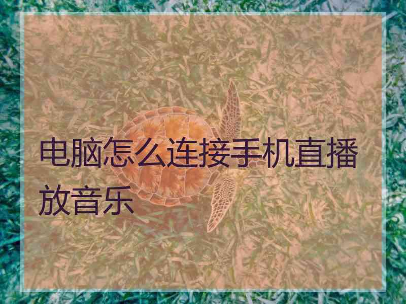 电脑怎么连接手机直播放音乐