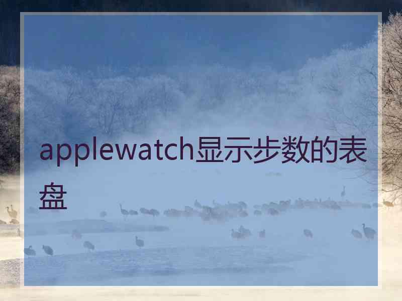 applewatch显示步数的表盘