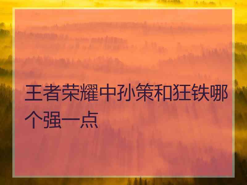 王者荣耀中孙策和狂铁哪个强一点