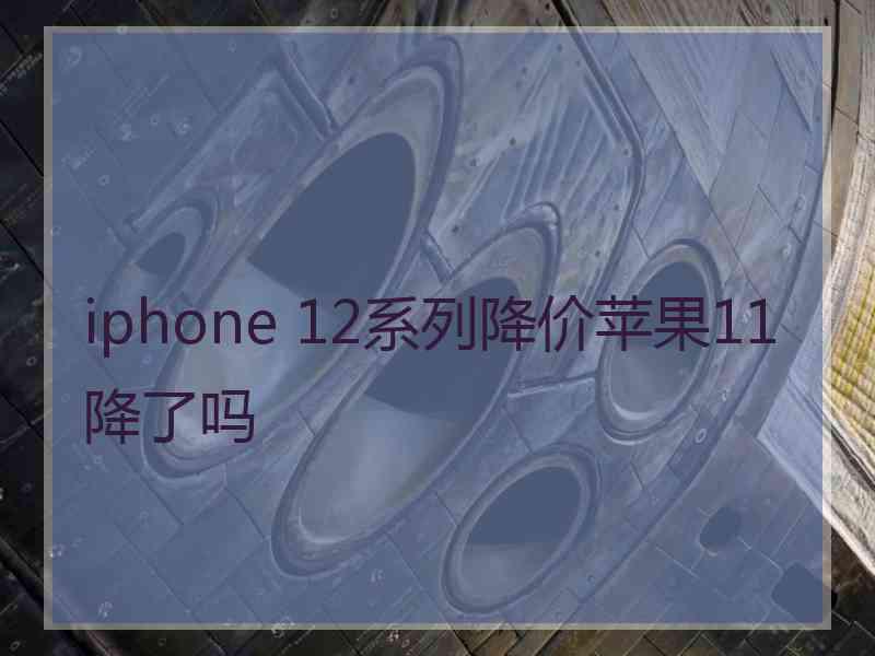 iphone 12系列降价苹果11降了吗