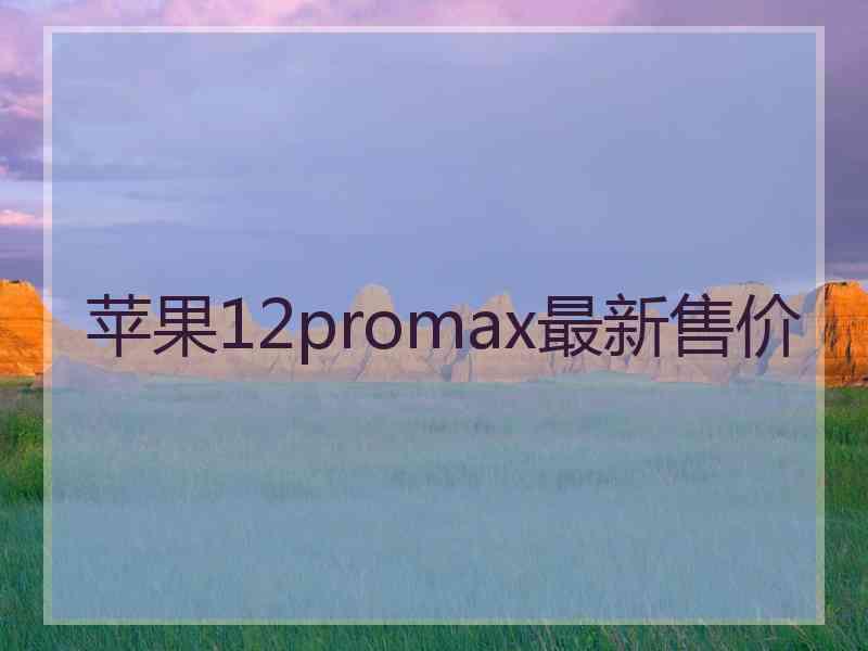 苹果12promax最新售价