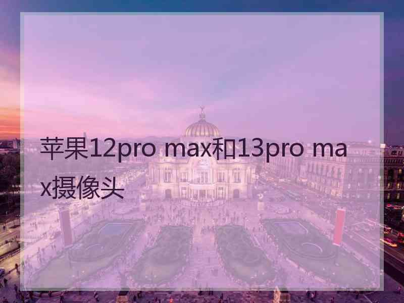 苹果12pro max和13pro max摄像头