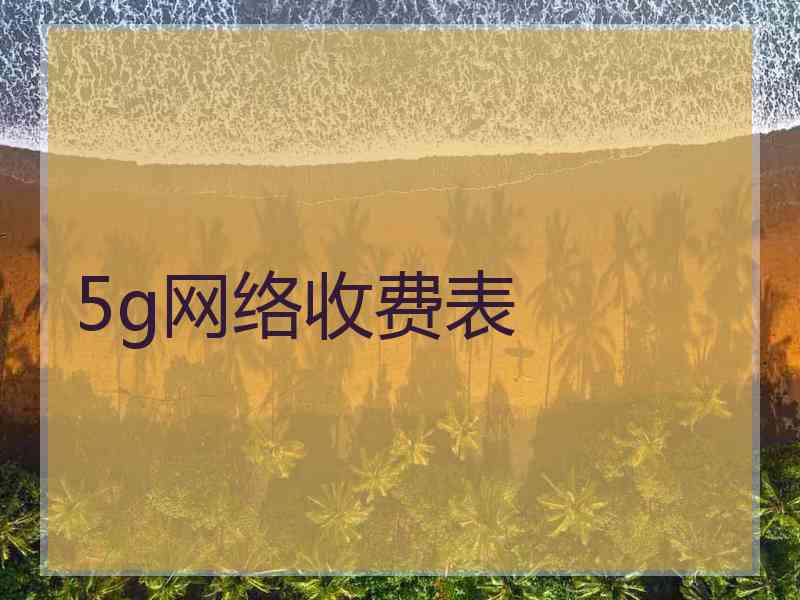 5g网络收费表