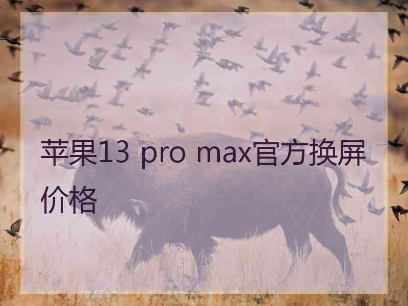 苹果13 pro max官方换屏价格