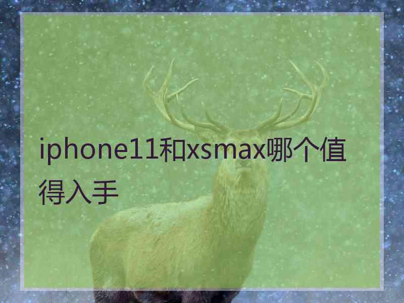 iphone11和xsmax哪个值得入手