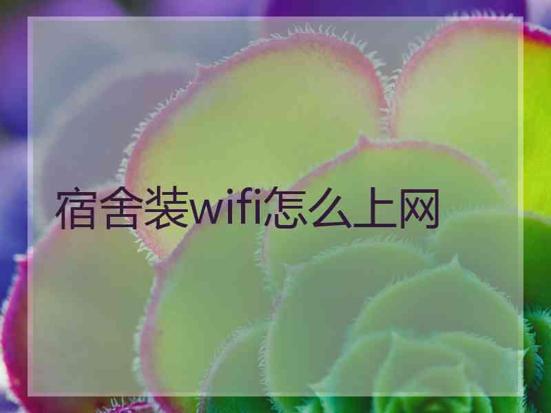 宿舍装wifi怎么上网