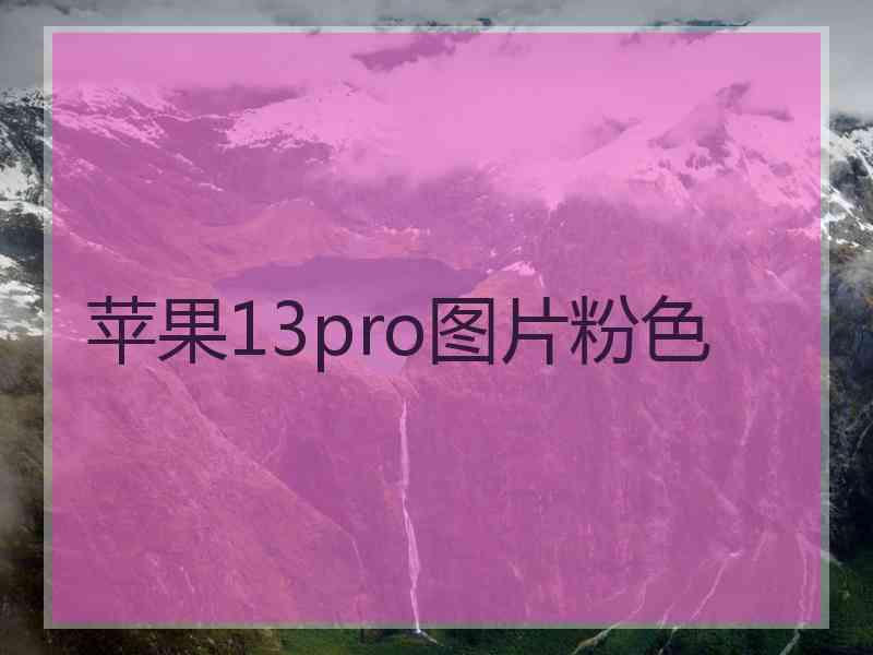 苹果13pro图片粉色