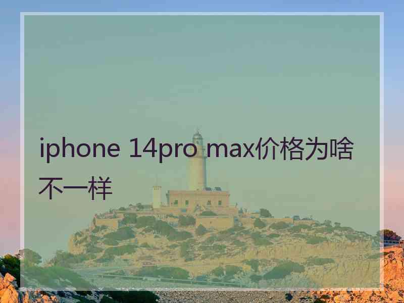 iphone 14pro max价格为啥不一样