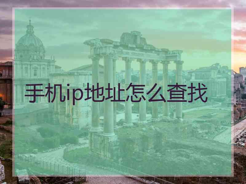 手机ip地址怎么查找