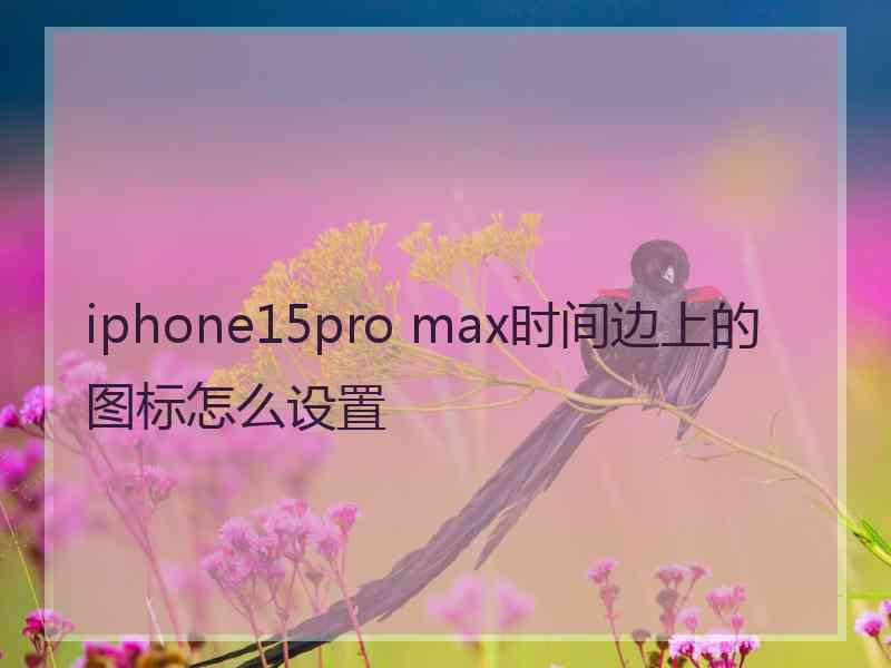 iphone15pro max时间边上的图标怎么设置