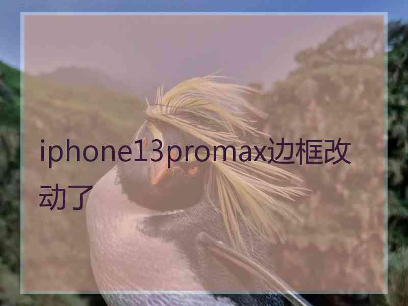 iphone13promax边框改动了