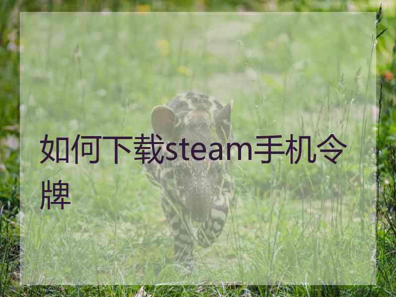 如何下载steam手机令牌