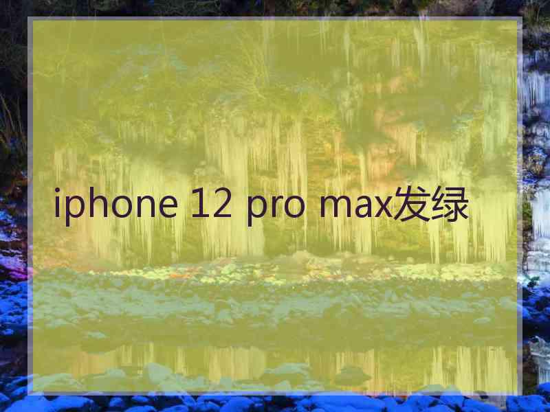 iphone 12 pro max发绿