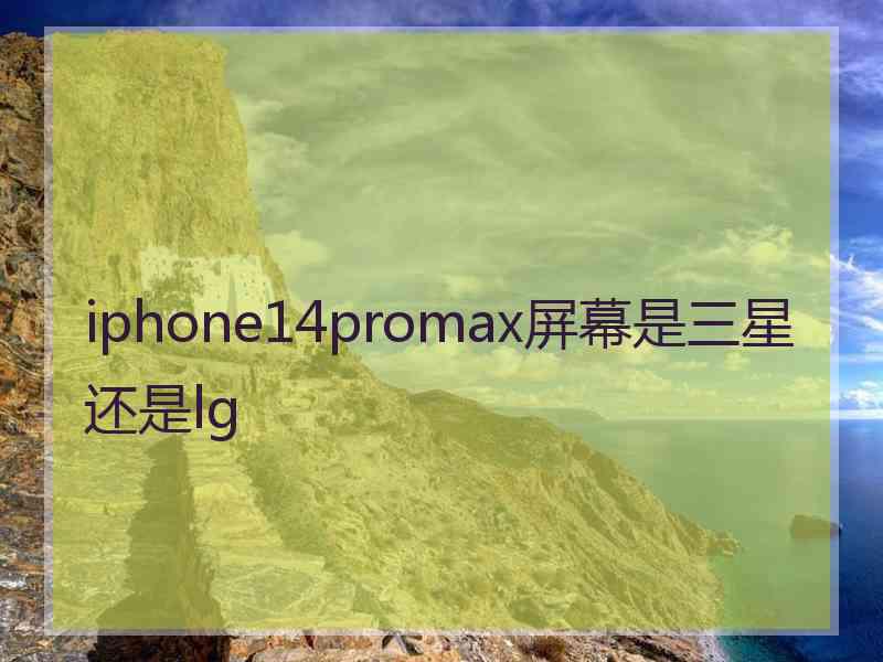 iphone14promax屏幕是三星还是lg