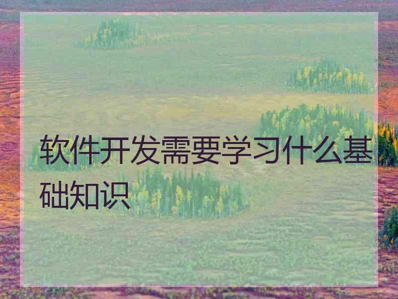 软件开发需要学习什么基础知识