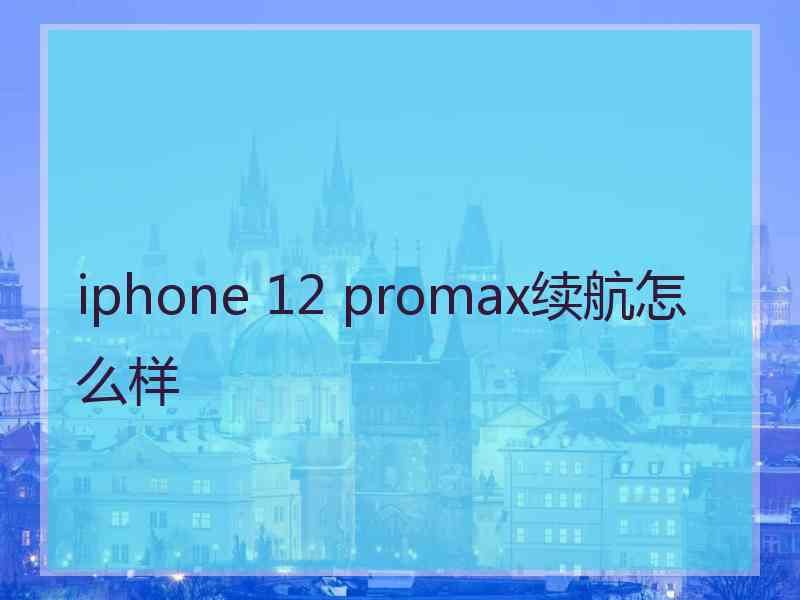 iphone 12 promax续航怎么样