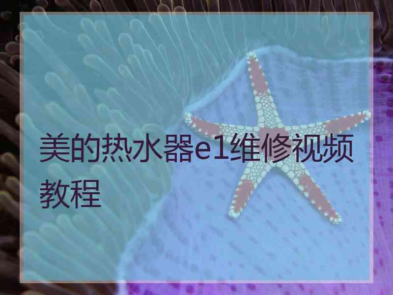 美的热水器e1维修视频教程