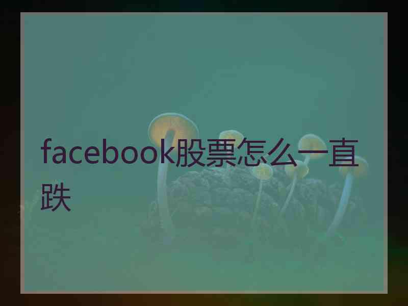 facebook股票怎么一直跌