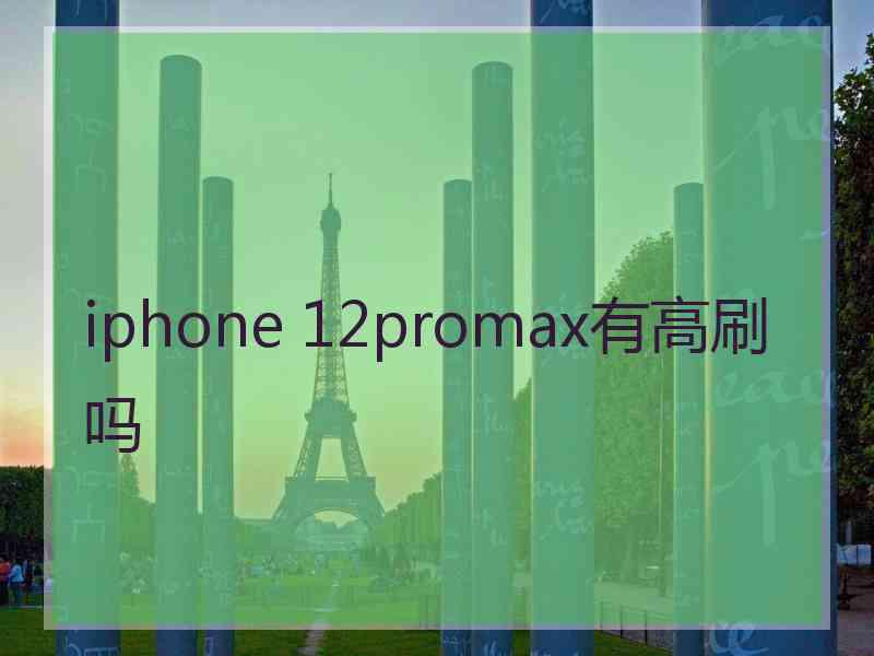 iphone 12promax有高刷吗