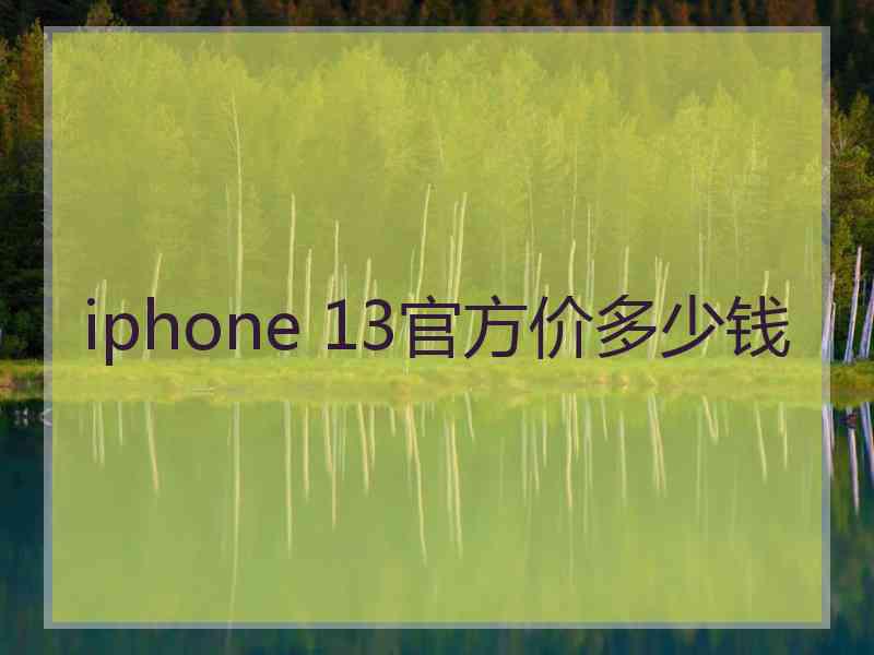 iphone 13官方价多少钱