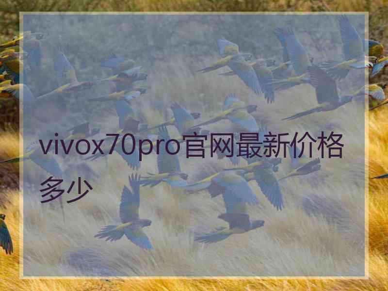 vivox70pro官网最新价格多少