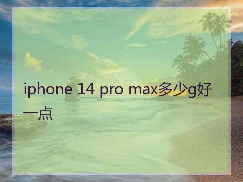 iphone 14 pro max多少g好一点