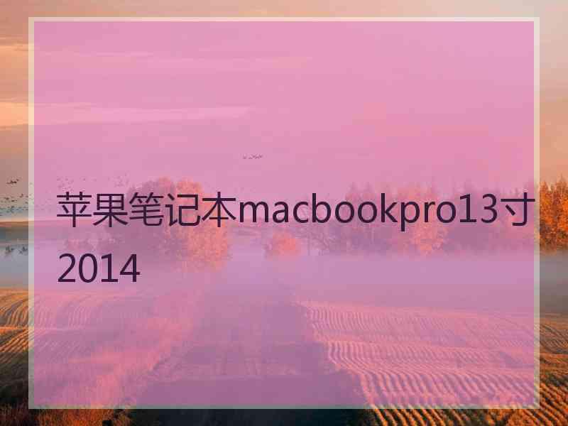 苹果笔记本macbookpro13寸2014