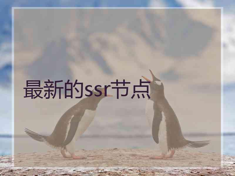 最新的ssr节点