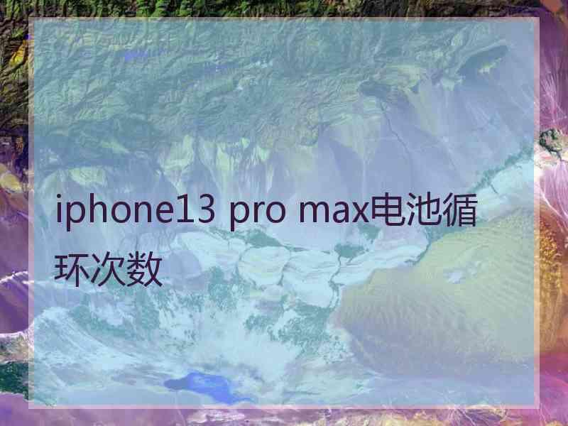 iphone13 pro max电池循环次数