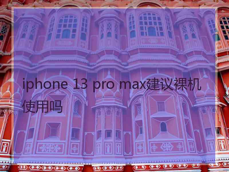 iphone 13 pro max建议裸机使用吗