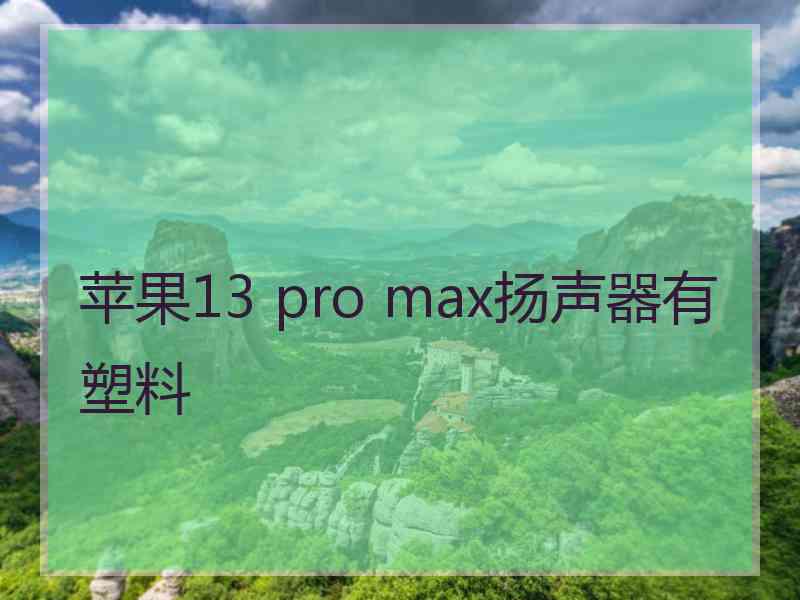 苹果13 pro max扬声器有塑料